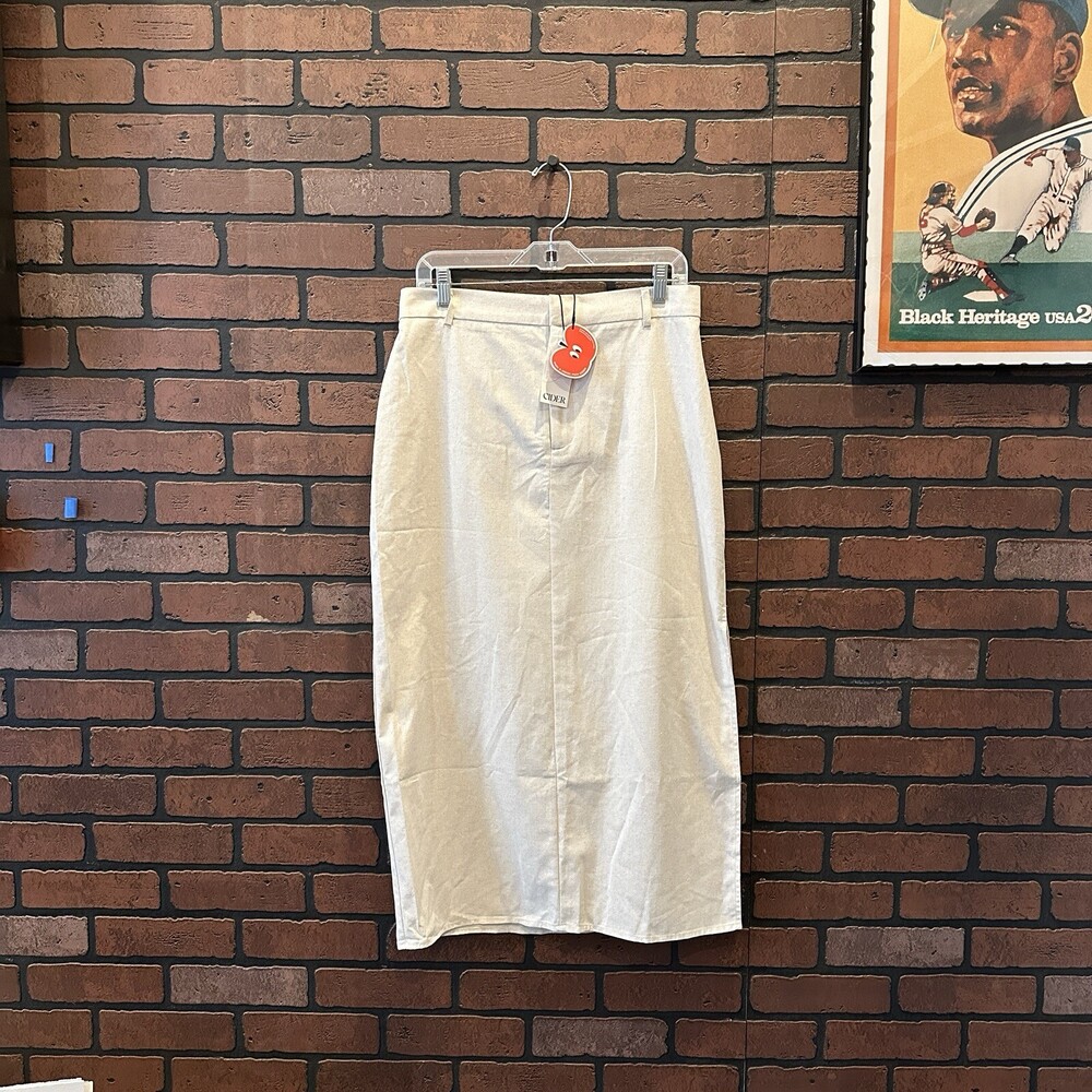 CIDER Linen Skirt Women’s Off White NEW W/TAGS Length 33”